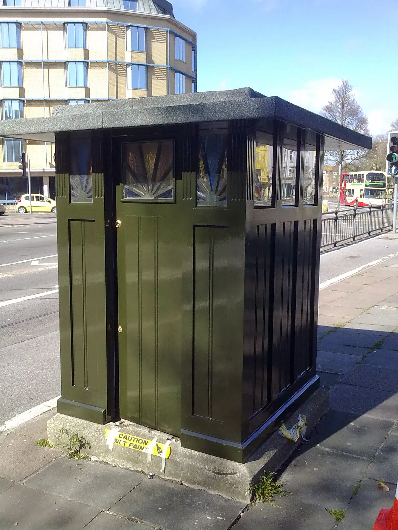 Painted blue police box